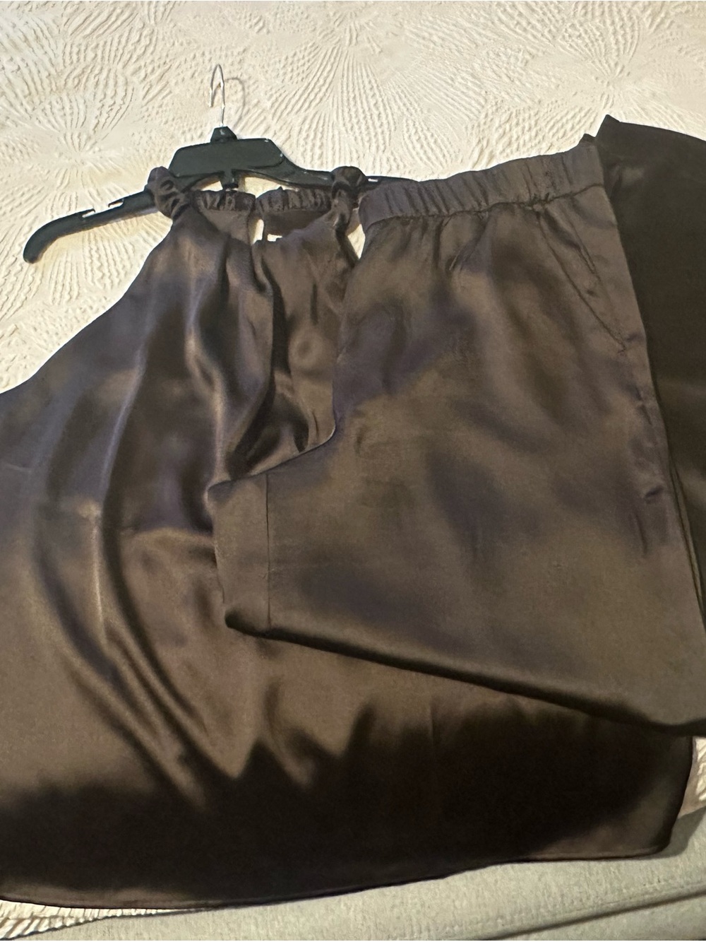 Wide-Leg Satin Pants set in Chocolate Brown - Picture 2 of 6